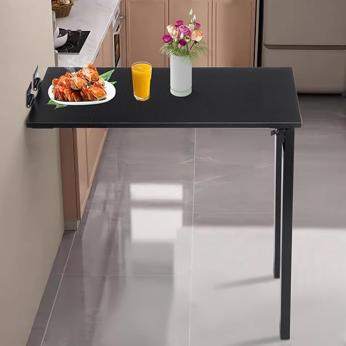 Wall Mounted Folding Table, 29.5x15.7 in Small Folding Dining Table - Image 8