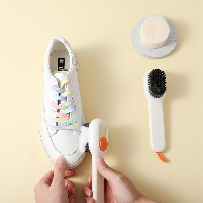 2 Pcs 2 in 1 Multifunction Cleaning Brush Shoe Laundry Brush Liquid Box Soap - Image 6