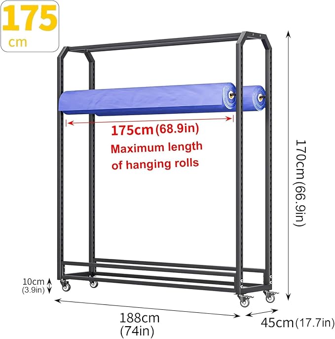 Commercial Fabric Roll Storage Rack - Image 3