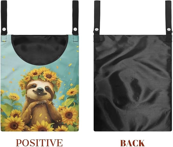 Sloth Sunflowers Clothespin Bag Holder Multi Purpose Hanging Storage Dust-Proof - Image 7