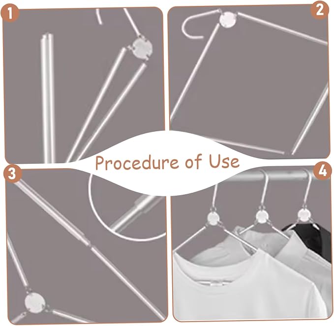 3Pcs Foldable Hangers, Aluminium Travel Clothes Hangers, Space Saving Portable - Image 3