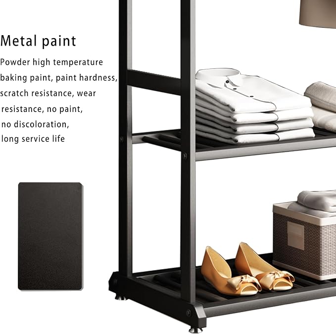 Freestanding Clothing Rack, Metal Garment Rack - Image 2