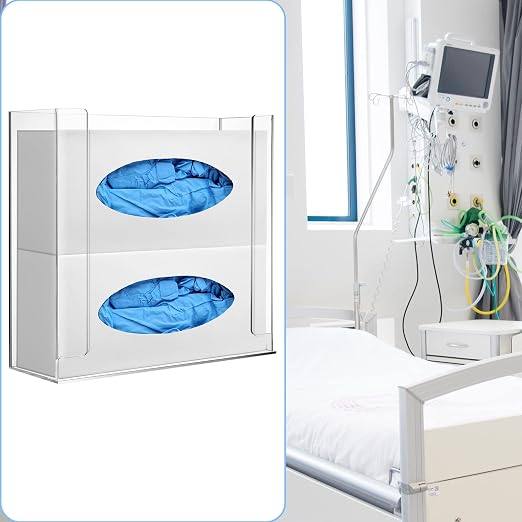 Weysat Wall Mounted Acrylic Glove Box Holder Double Dispenser Floating Glove - Image 6