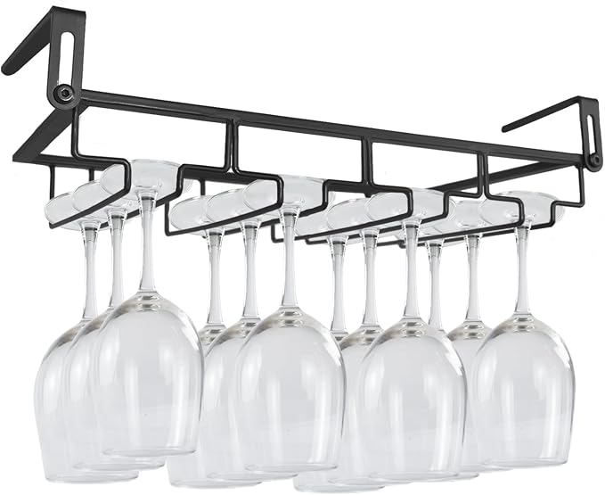 Adjustable Under Cabinet Stemware Holder by NAISQAQ