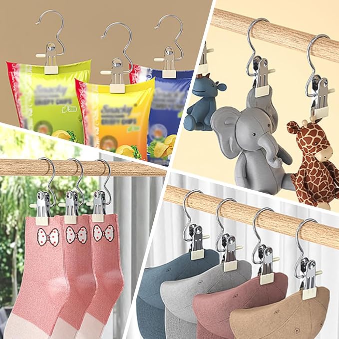 10 PCS Stainless Steel Laundry Hanging Hooks Clips, Anti-Rust Clip Space-Saving - Image 7