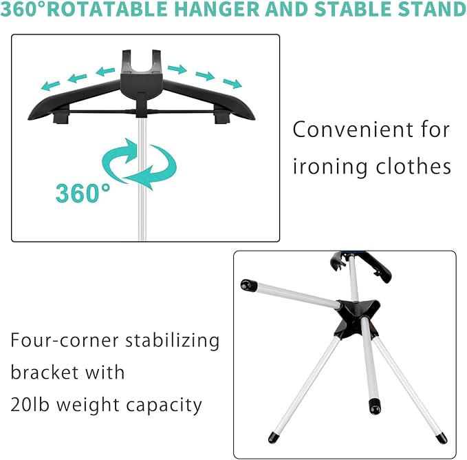 Adjustable Steamer Stand for Clothes, 32-63 inch T Shirt Display Stand - Image 3