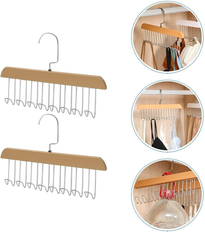 FRCOLOR 2pcs Multi-Hook Plastic Clothes Hangers - Image 8