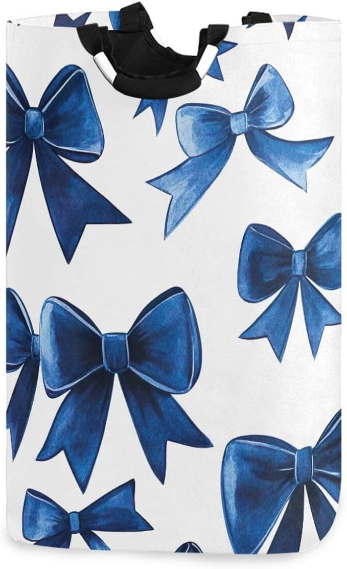 ATTX Blue Bows Laundry Basket by ATTX