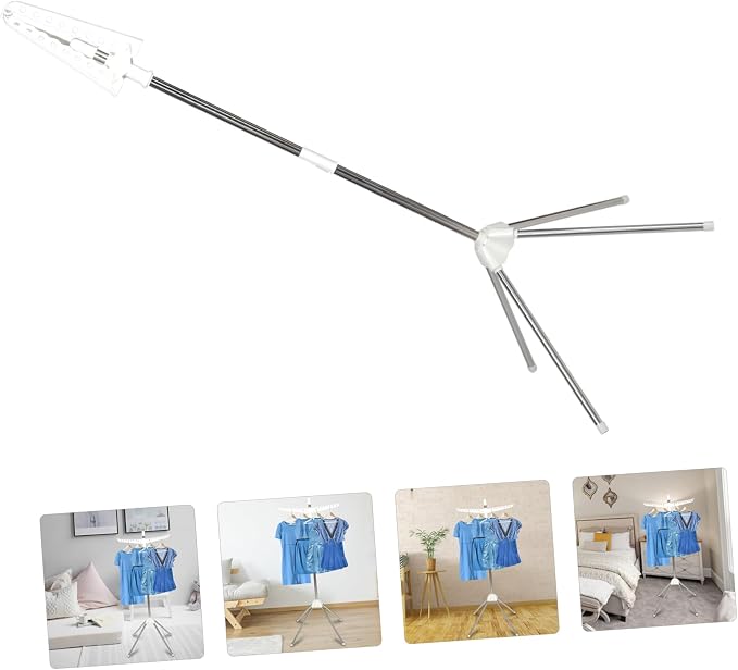 Cabilock Rotatable Clothes Drying Rack Detachable Ironing Board Holder Space - Image 3