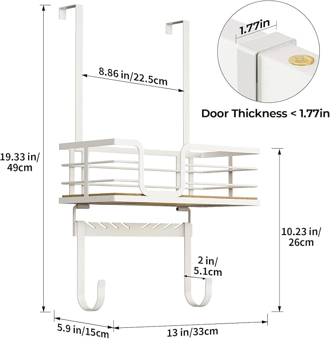 TJ.MOREE Over The Door/Wall Mount Ironing Board Hanger, Laundry Room Iron and - Image 2