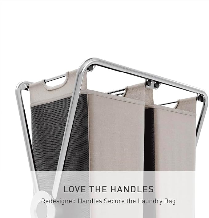 simplehuman double x-frame laundry hamper, 100% recycled polyester removable - Image 4