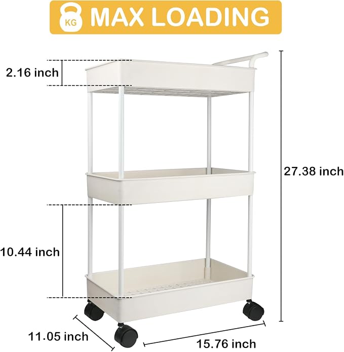 Baby Diaper Caddy, Plastic Movable Cart - Image 2