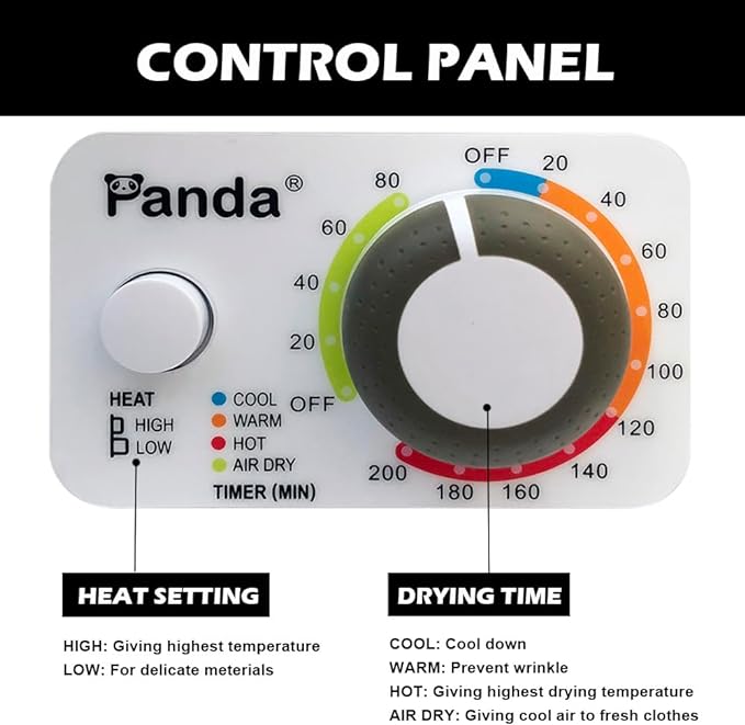 Panda Portable Clothes Dryer – 1.5 cu.ft Compact Electric Dryer, Stainless - Image 4
