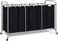 STORAGE MANIAC 5 Section Laundry Sorter, 5 Bins Rolling Separator Laundry Basket by STORAGEMANIAC