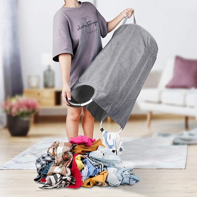 Heavy Duty Large Laundry Hamper Bag Collapsible, Tall Laundry Basket - Image 5