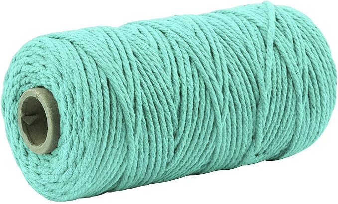 109 Yards 3mm Macrame Cotton Cord 4 Strand Twisted Twine Strings Rope by Zhiheng