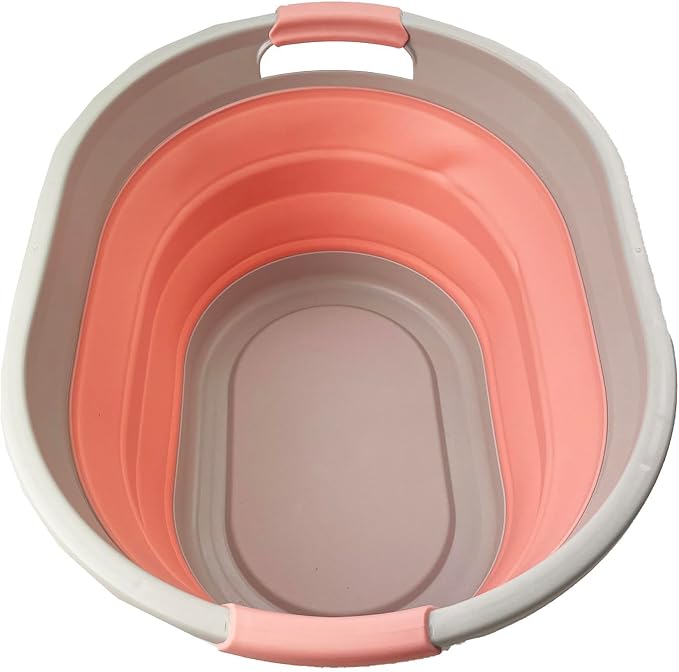 SAMMART Collapsible Plastic Oval Laundry Basket - Image 3