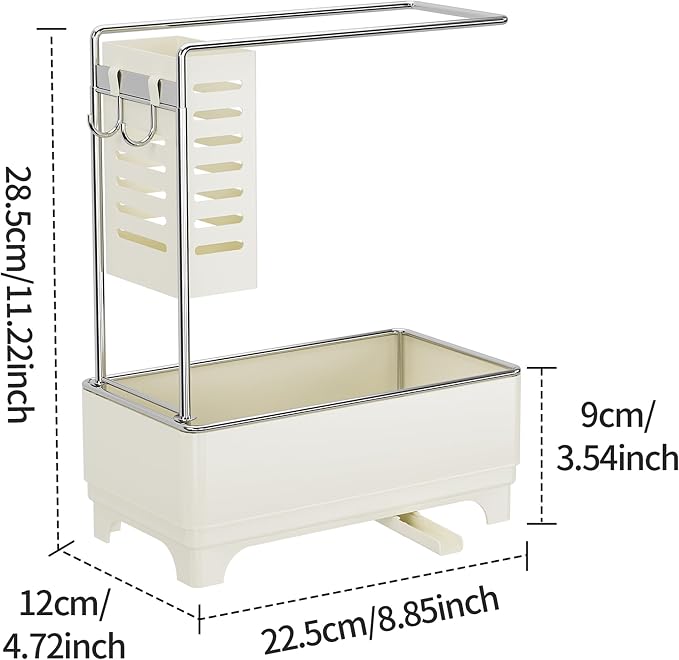 MOUKABAL Sponge Holder for Kitchen Sink, 2-Tier Sink Caddy Organizer - Image 4