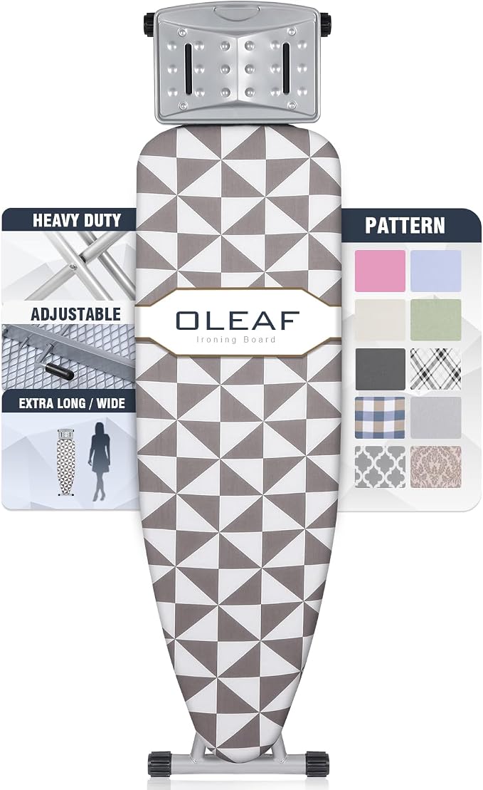 oleaf Ironing Board with Cover and Thicken Pad 43 x 13 Height Adjustable Full by oleaf