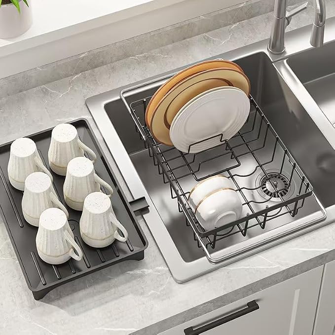 LEMIKKLE Roll Up Dish Drying Rack, Over The Sink Dish Drainer Rack, Foldable - Image 6