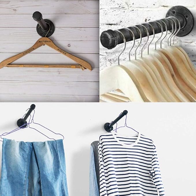 Sumnacon 2 Pcs 12 Inch Industrial Pipe Clothes Bar - Image 5