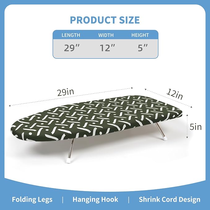 Tabletop Ironing Board 12"x29" – Compact Portable Ironing Board - Image 2