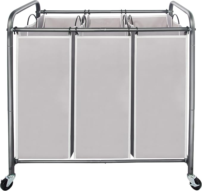 STO STO Laundry Sorter 3 Section, 3 Bag Clothes Hamper, Rolling Laundry Cart by STOSTO