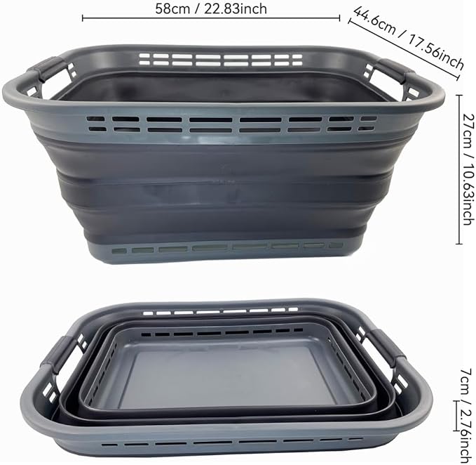 SAMMART 42L Collapsible Plastic Laundry Basket - Image 8