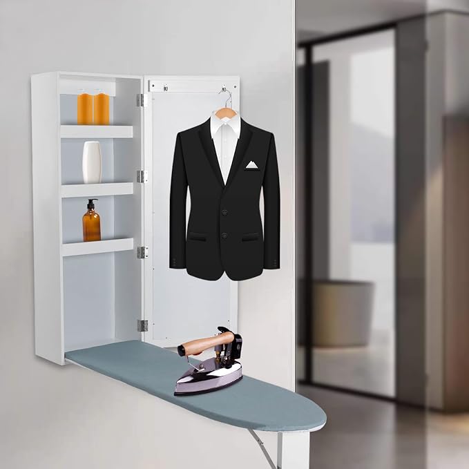 Folding Ironing Board Wall Mounted Ironing Board Cabinet, Built-in Ironing - Image 2