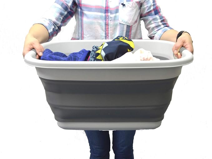 SAMMART 31L Collapsible Plastic Laundry Basket-Foldable Pop Up Storage - Image 7