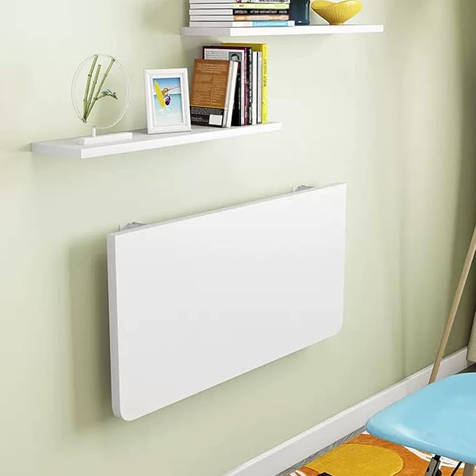 Wall Mounted Folding Table For Laundry Room Heavy Duty Drop Down Table White - Image 3