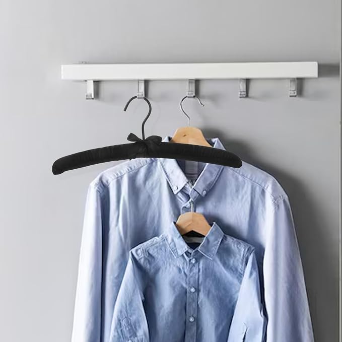 5pcs Black Satin Padded Hangers - Image 5