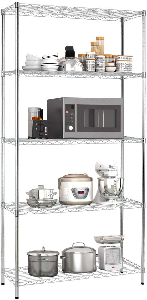 Meet perfect 5-Tier Heavy Duty Wire Shelving Unit, NSF Certified Steel Organizer by Meet+perfect