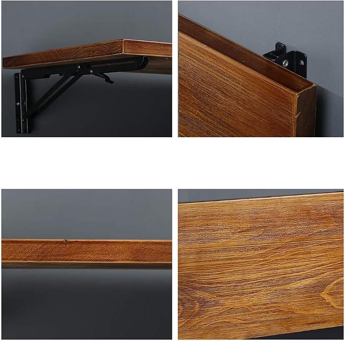 Tianman Industrial Rustic Folding Wall Mounted Workbench Drop Leaf Table - Image 5