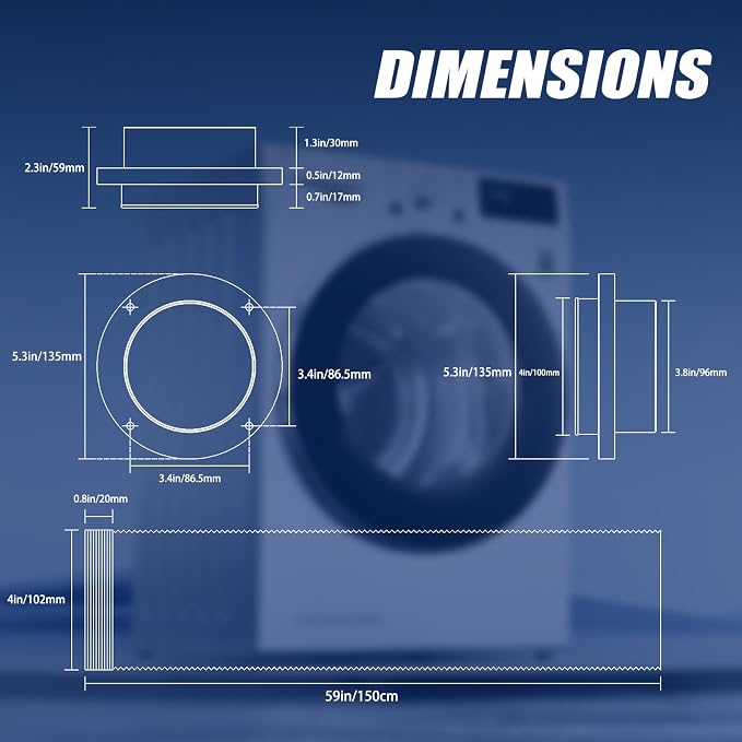 Aluminum Alloy 4 Inch Dryer Vent Hose Connector Kit, Quick Setup Design - Image 7