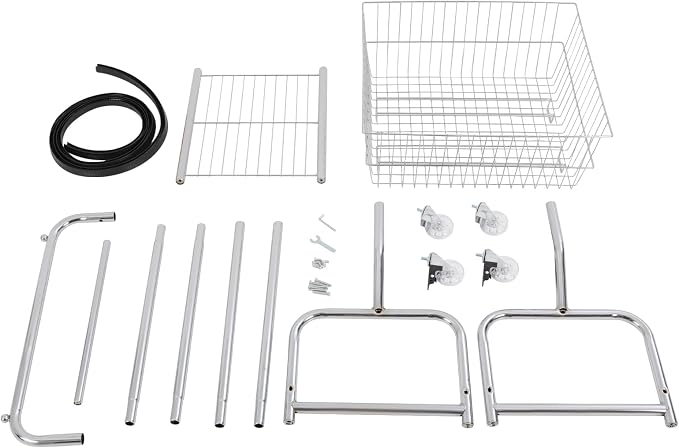 Laundry Cart with Hanging Rack 4-Bushel Rolling Laundry Hamper Basket Cart - Image 7