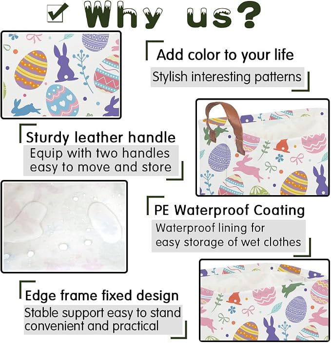 FXOLCSHE Rectangular 3pack Easter basket, Easter basket empty, Kids Toy Storage - Image 6