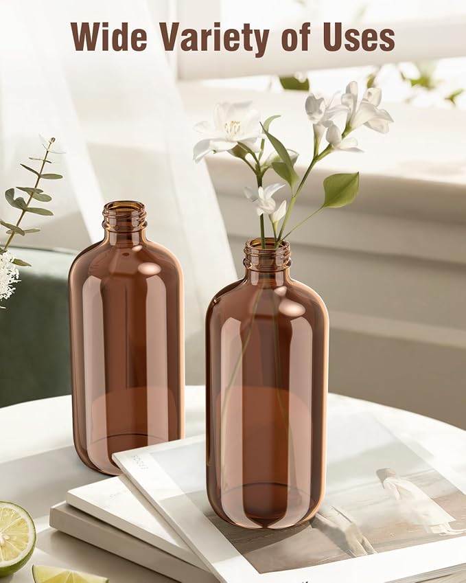 Glass Spray Bottle, Amber Glass Spray Bottle Set & Accessories Refillable - Image 3