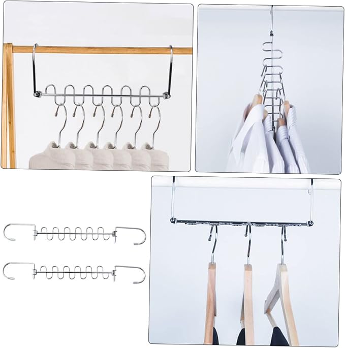 Luxshiny 1set Multi Hole Clothes Drying Hangers Sturdy Clothes Rack - Image 5