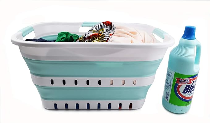 SAMMART Set of 2-30L Collapsible Plastic Laundry Basket - Image 4