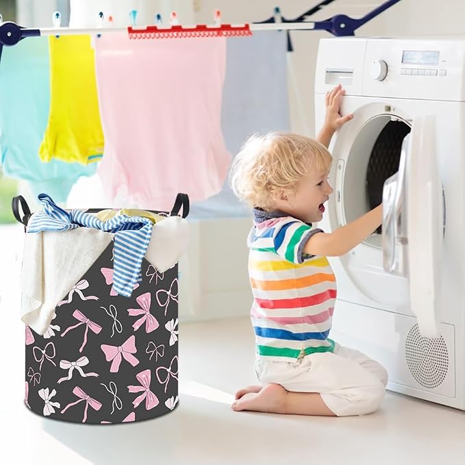 19.7" Laundry Basket, Kids Dirty Clothes Hamper, Waterproof Toys Storage Bin - Image 4