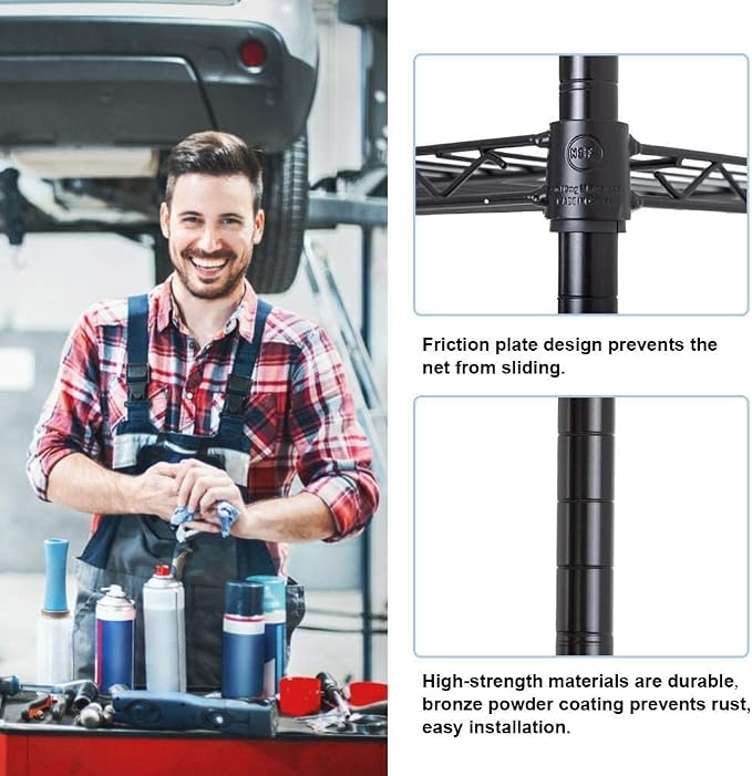 Meet perfect 6-Tier Wire Shelving Unit, 1500LBS Total Weight Capacity - Image 5