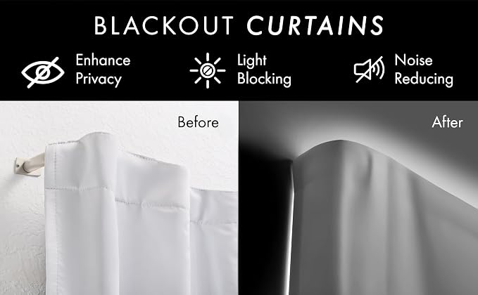 Meriville 1-Inch Diameter Wrap Around Blackout Curtain Rod, 28-Inch to 48-Inch - Image 4