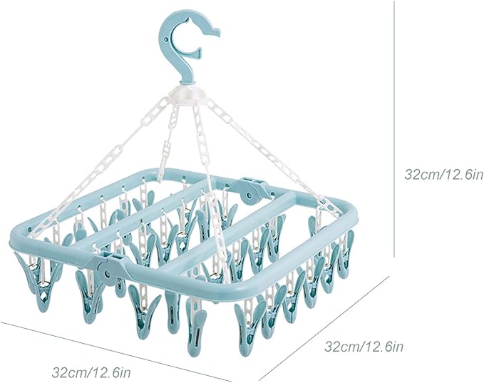 Clothes Pins, 360 Degree Rotating Clip Hanger Laundry Drying Rack - Image 2