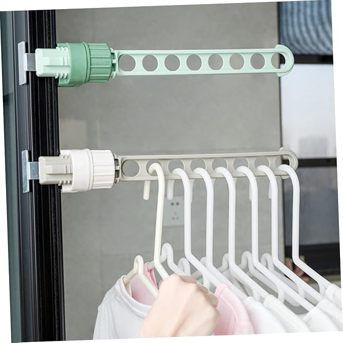 2pcs Shrinkage Clothing Rack Window Laundry Hanger Drying Rack Space Saving - Image 6