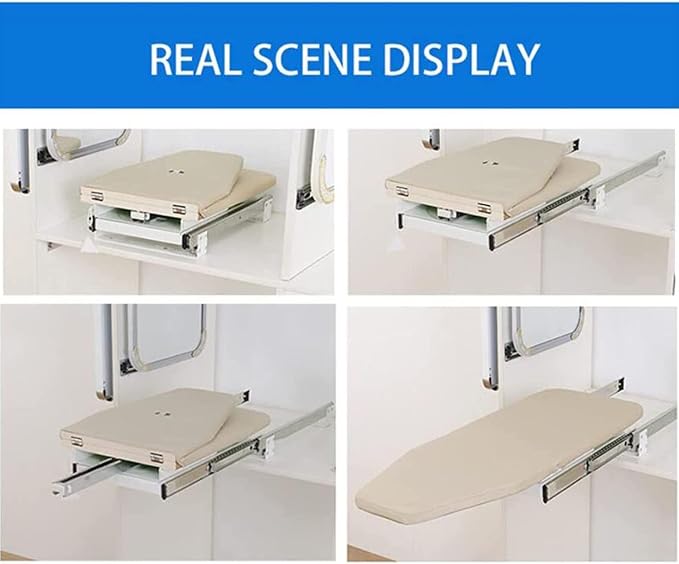 Ironing Board Retractable Pull Out Ironing Board Closet Sliding Out Swivel Iron - Image 7