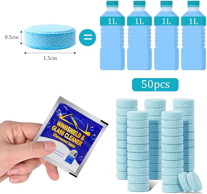 （100 PCS） Car Windshield Washer Tablets, Glass Cleaner, Concentrated Tablets - Image 2