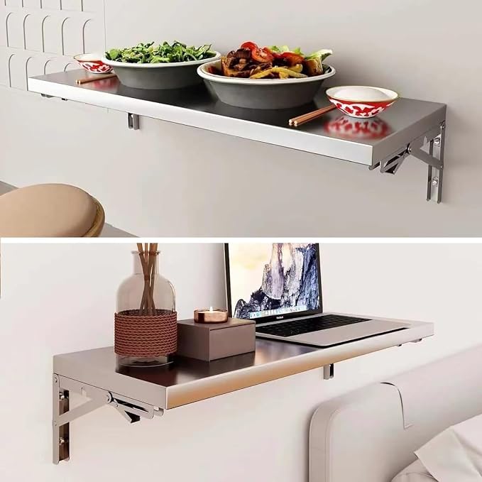 304 Stainless Steel Folding Table Wall Mount Concession Shelf 16 20 24 28 32 36 - Image 3