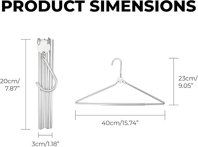 Travel Hangers Foldable Aluminum 3 Pack – Light and Portable Suitcase Clothes - Image 2