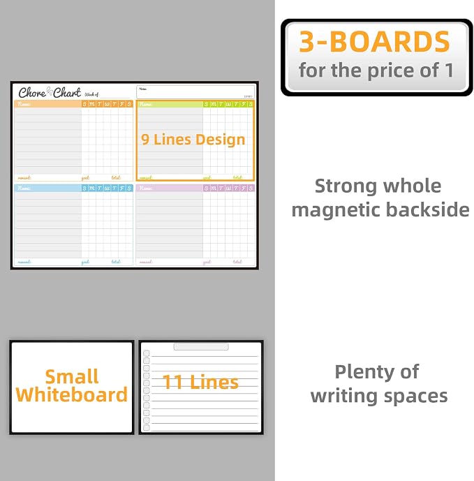 JJPRO Magnetic Dry Erase Chore Chart Set - Image 4